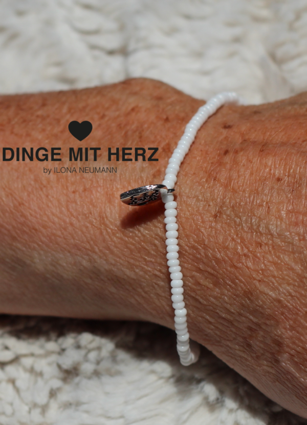 DINGE MIT HERZ Armband MICRO weiß matt