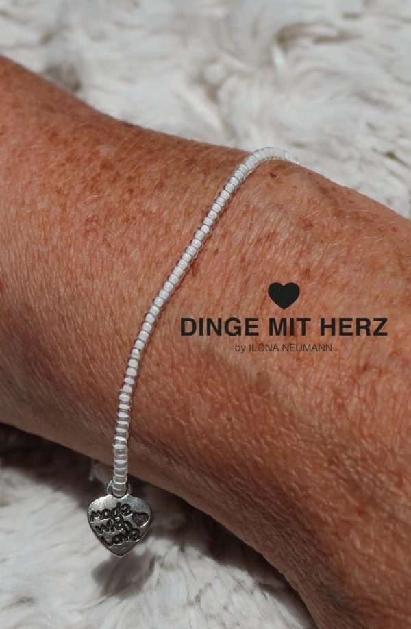 DINGE MIT HERZ Armband MICRO weiß transparent