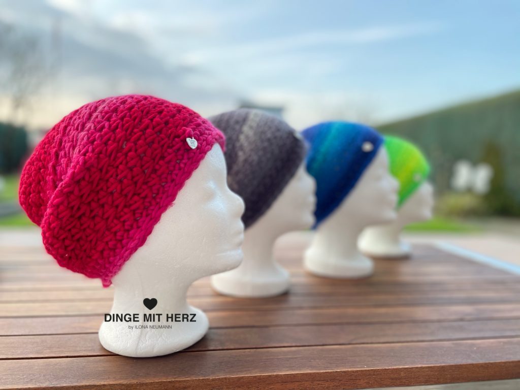 Dinge mit Herz Mütze Cento Damenmütze Wolle Merinowolle Häkelmütze Handmade Unikat