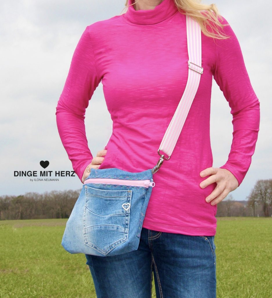 Dinge mit Herz Marsupio Cross over Tasche Denim Bauchtasche