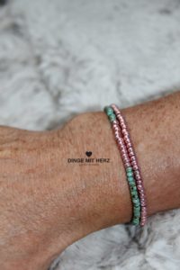 DINGE MIT HERZ Armband MINI jade rosgeold DUO