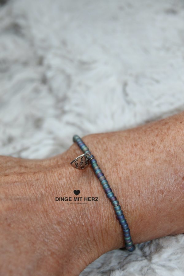 DINGE MIT HERZ Armband MINI frosted multfblau iced matt