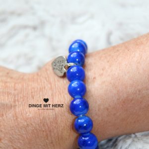 DINGE MIT HERZ Armband Sommer Sale blau groß meliert