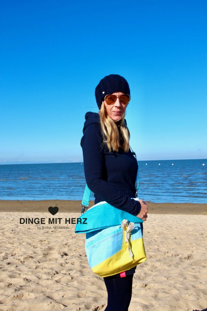 Dinge mit Herz Borsa Umhängetasche aus Segel