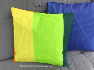 Outdoor Kissenbezüge blau bunt aus gesegeltem Segel