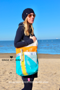 DINGE MIT HERZ große Tasche aus gesegeltem Segel
