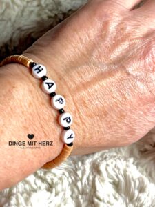 Armband Karamell HAPPY schwarz